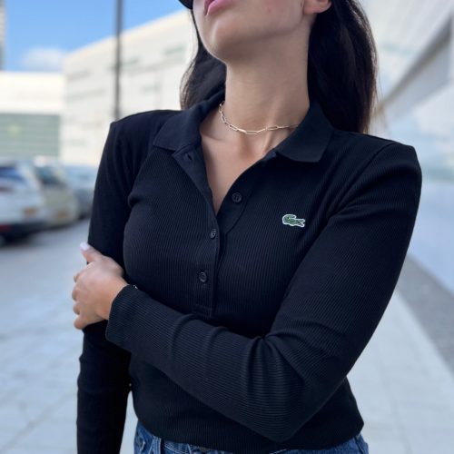 DF5281 LACOSTE- חולצה שחורה פולו