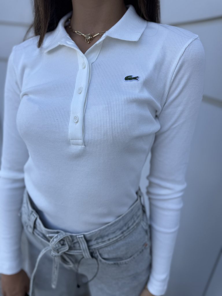 DF5281 LACOSTE- חולצה לבנה פולו