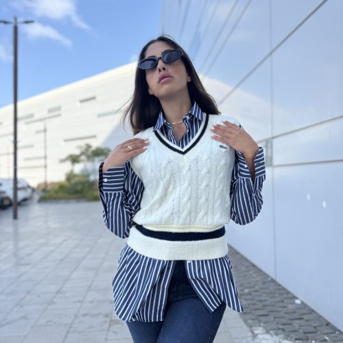 AF4005 LACOSTE- אפודה צמר