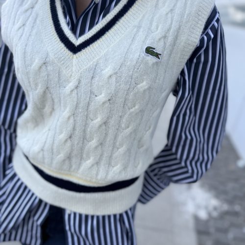 AF4005 LACOSTE- אפודה צמר