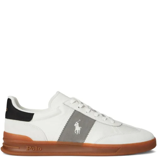 POLO 6004 סניקרס עור לוגו -צבע לבן